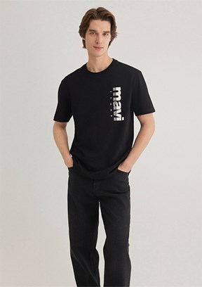 MAVİ Jeans Siyah Erkek Baskılı T-shirt