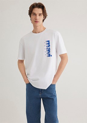 MAVİ Beyaz Erkek Baskılı T-Shirt