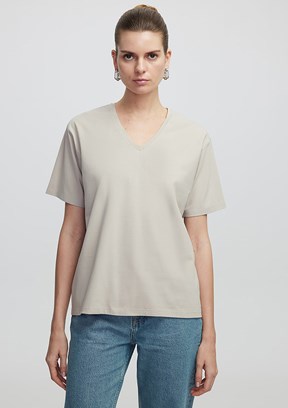 İPEKYOL Bej Kadın Basic T-Shirt