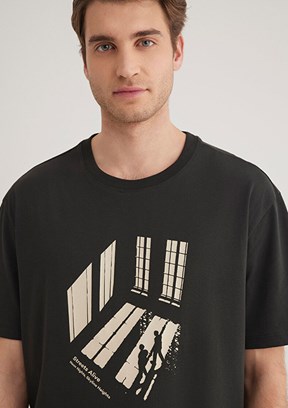 MAVİ Siyah Erkek Baskılı T-Shirt