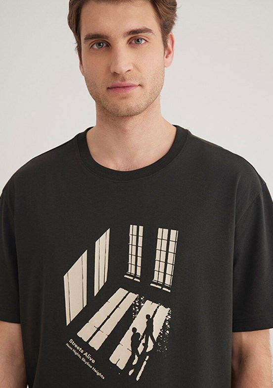 MAVİ Siyah Erkek Baskılı T-Shirt