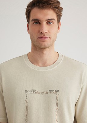 MAVİ Bej Erkek Kısa Kol T-Shirt
