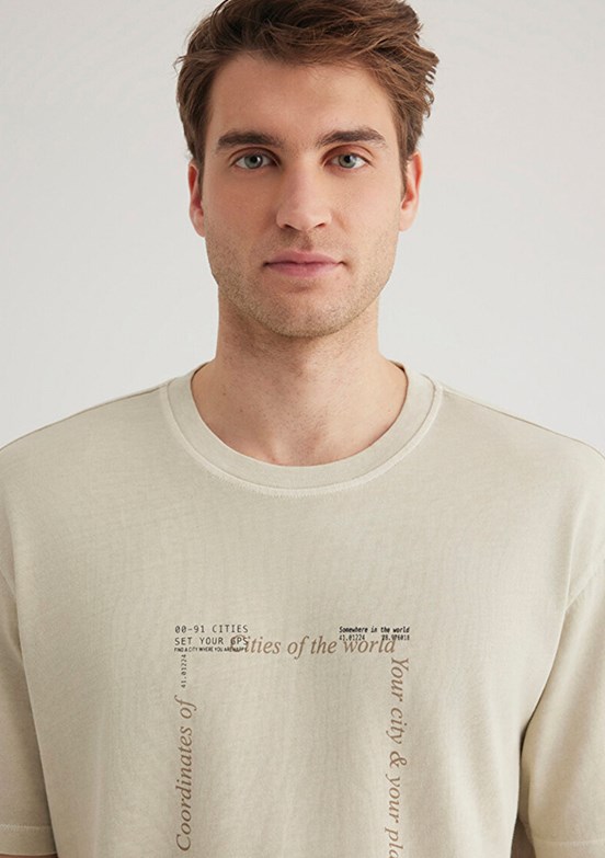 MAVİ Bej Erkek Kısa Kol T-Shirt