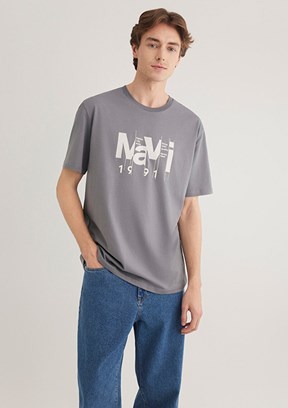 MAVİ Gri Erkek Baskılı T-Shirt