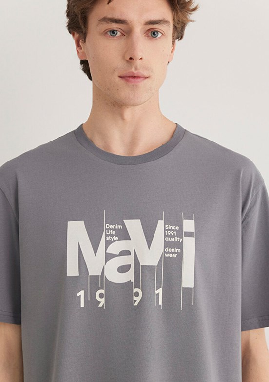 MAVİ Gri Erkek Baskılı T-Shirt
