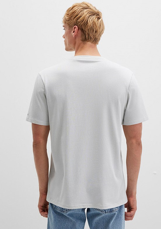 MAVİ - M0611789-80618 Erkek Gri Baskılı T-Shirt