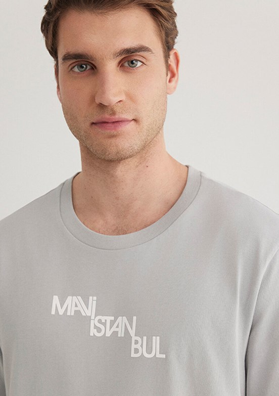 MAVİ Gri Erkek Baskılı T-Shirt