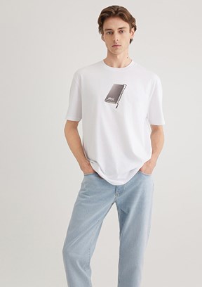 MAVİ Beyaz Erkek Baskılı T-Shirt