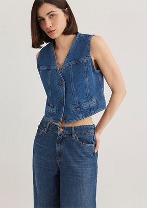 MAVİ Merlin All Blue Koyu Mavi Jean Yelek