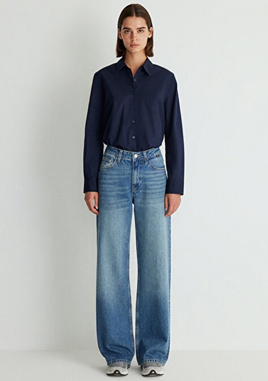 MAVİ Malibu İndigo Kadın Yüksek Bel Geniş Fit Denim Pantolon