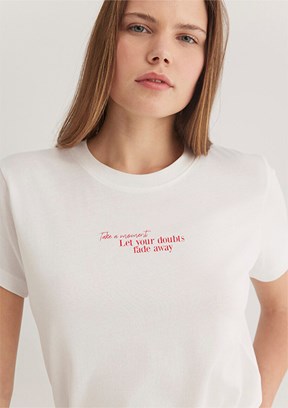 MAVİ Beyaz Kadın Baskılı T-Shirt