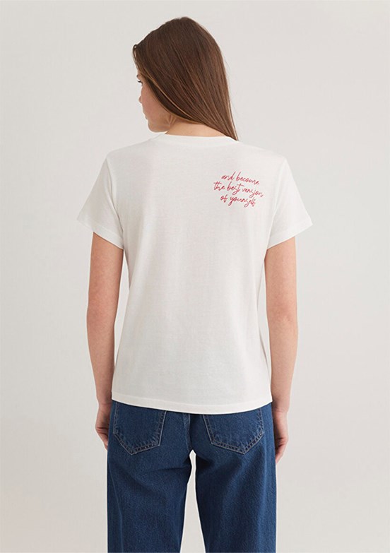 MAVİ Beyaz Kadın Baskılı T-Shirt