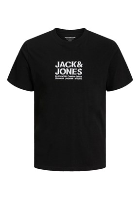 JACK JONES Siyah Erkek Baskılı T-Shirt