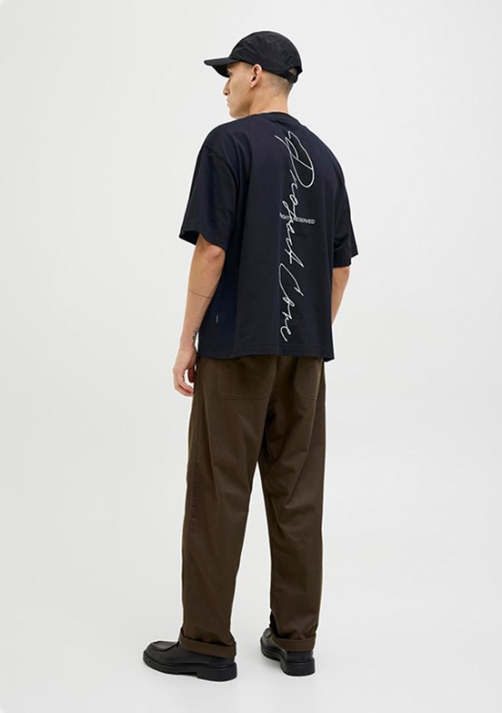 JACK JONES Siyah Erkek Baskılı T-Shirt