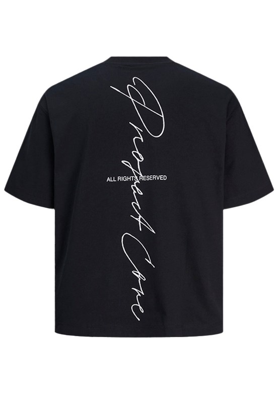 JACK JONES Siyah Erkek Baskılı T-Shirt