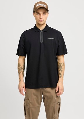 JACK JONES Siyah Erkek Polo Yaka T-shirt