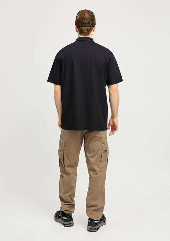 JACK JONES Siyah Erkek Polo Yaka T-shirt