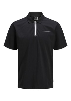 JACK JONES Siyah Erkek Polo Yaka T-shirt