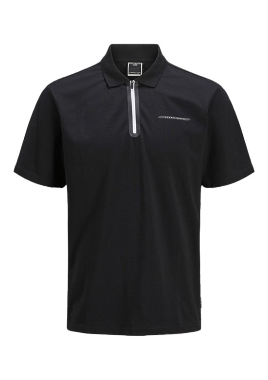 JACK JONES Siyah Erkek Polo Yaka T-shirt
