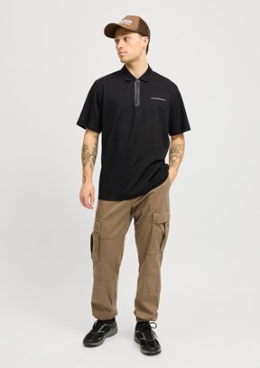JACK JONES Siyah Erkek Polo Yaka T-shirt