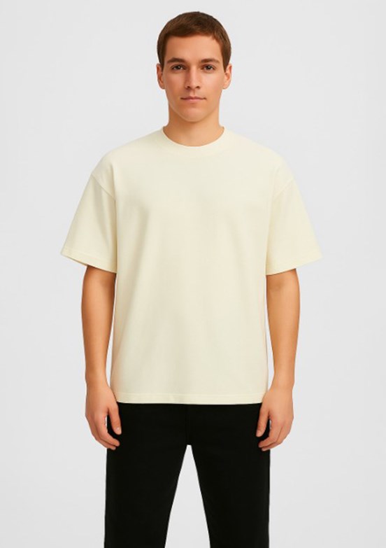 JACK JONES Cointerlude Cloud Dancer Erkek Baskılı T-shirt
