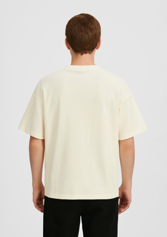 JACK JONES Cointerlude Cloud Dancer Erkek Baskılı T-shirt