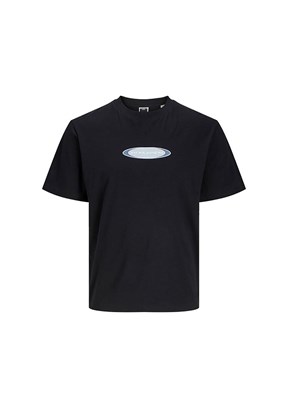 JACK JONES Siyah Erkek Baskılı T-Shirt
