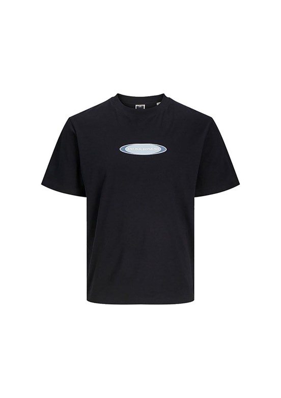 JACK JONES Siyah Erkek Baskılı T-Shirt