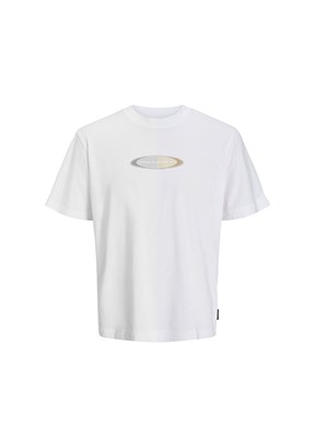 JACK JONES Beyaz Erkek Baskılı T-Shirt