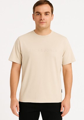 JACK JONES Corecharge Moonbeam Erkek Baskılı T-shirt