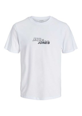 JACK JONES Beyaz Erkek Baskılı T-Shirt