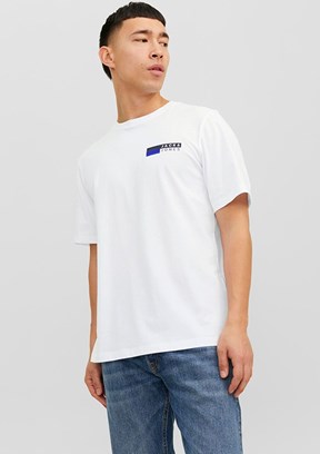 JACK JONES Beyaz Erkek Baskılı T-Shirt