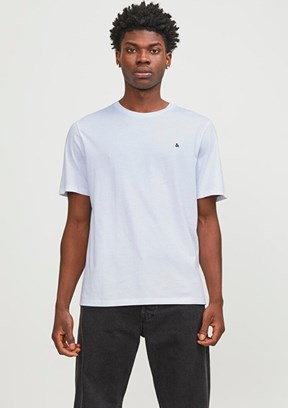 JACK JONES Beyaz Erkek Bisiklet Yaka T-Shirt