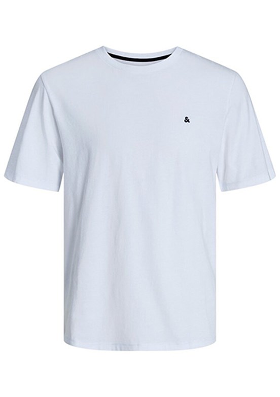 JACK JONES Beyaz Erkek Bisiklet Yaka T-Shirt