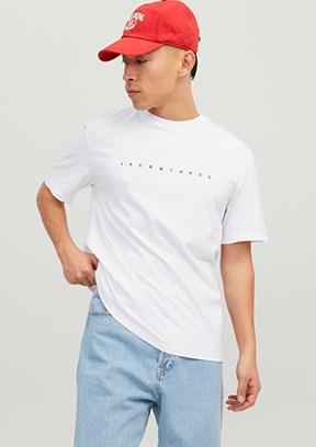 JACK JONES Beyaz Erkek Baskılı T-Shirt