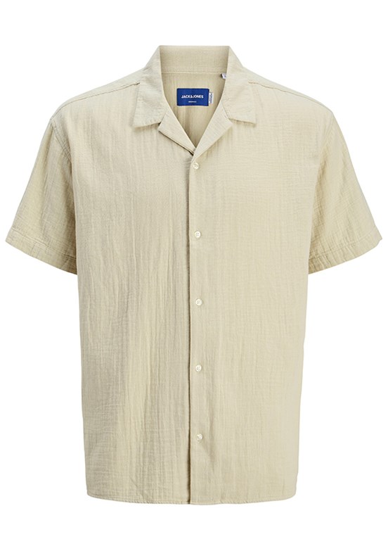JACK JONES Joreaster Bej Erkek Kısa Kol Gömlek