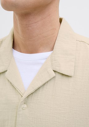 JACK JONES Joreaster Bej Erkek Kısa Kol Gömlek