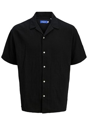 JACK JONES Joreaster Siyah Erkek Kısa Kol Gömlek