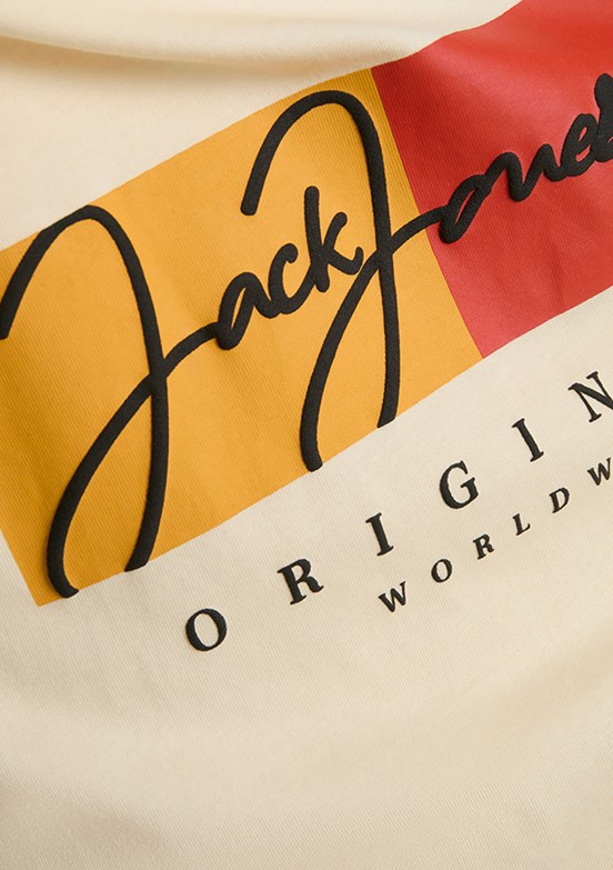 JACK JONES Beyaz Erkek Baskılı T-shirt