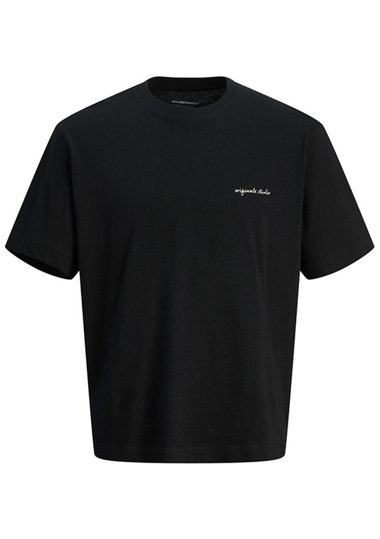 JACK JONES Siyah Erkek Baskılı T-shirt