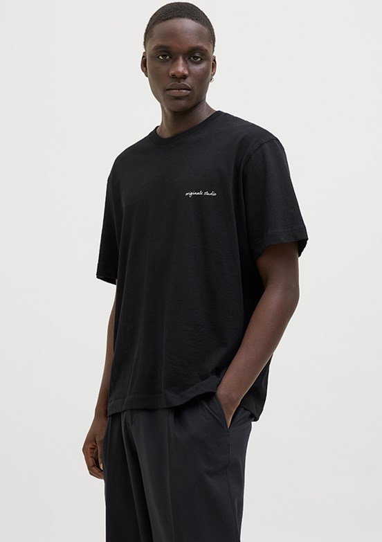 JACK JONES Siyah Erkek Baskılı T-shirt