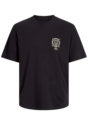 JACK JONES Siyah Erkek Baskılı T-shirt