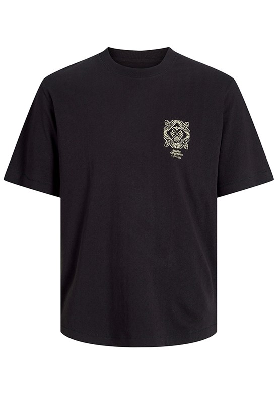 JACK JONES Siyah Erkek Baskılı T-shirt