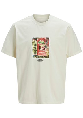 JACK JONES Beyaz Erkek Baskılı T-shirt