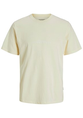 JACK JONES Beyaz Erkek Bisiklet Yaka T-shirt