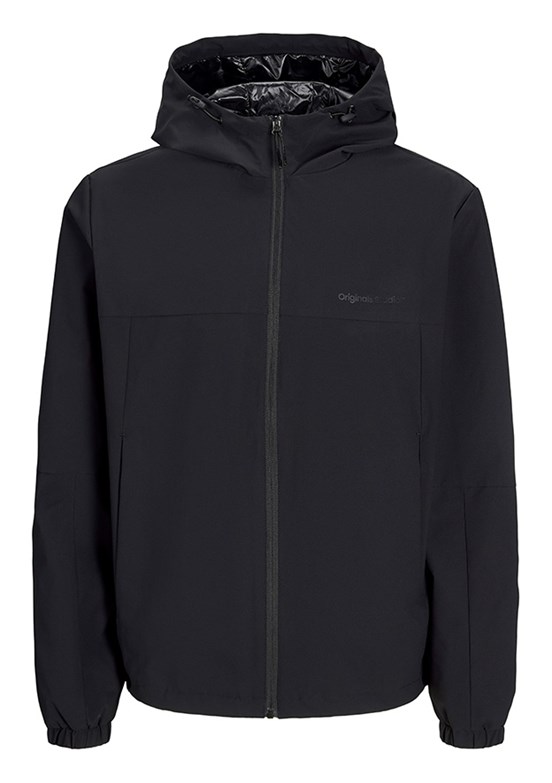 JACK JONES Siyah Erkek Kapüşonlu Mont