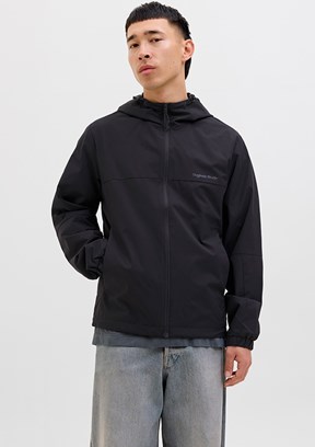 JACK JONES Siyah Erkek Kapüşonlu Mont