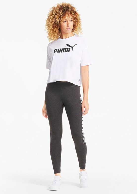 PUMA Beyaz Kadın Cropped T-shirt