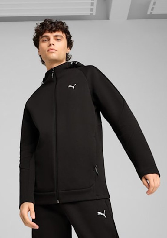 PUMA EVOSTRIPE Full-Zip Siyah Erkek Kapüşonlu Sweatshirt