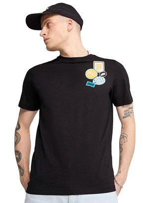 PUMA Graphics Icon Siyah Unisex Baskılı T-shirt